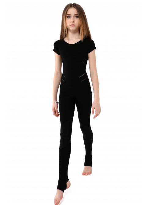 GALAXY The black jumpsuit insert with mesh and gasket in the knee area (jersey)