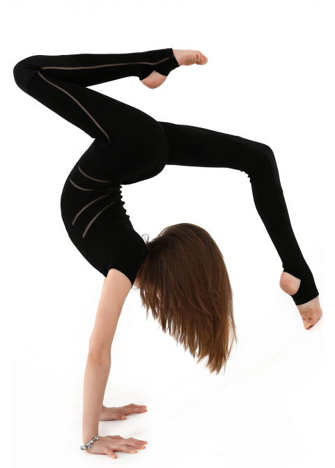 GALAXY The black jumpsuit insert with mesh and gasket in the knee area (jersey)