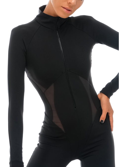 CARBON ZIP Black jumpsuit