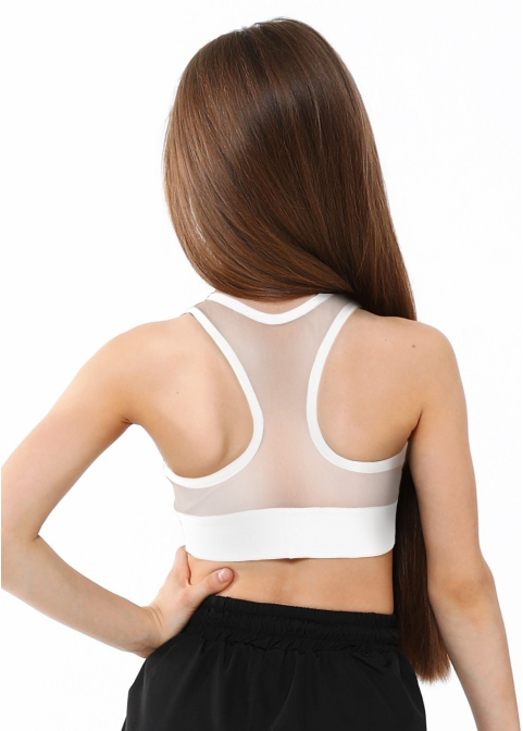 CARBON WHITE Top boxer with mesh inserts
