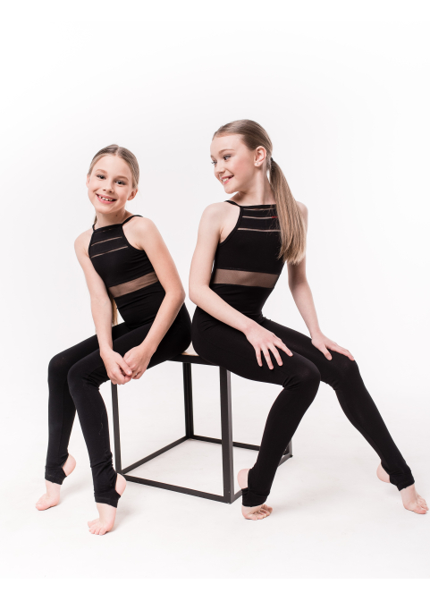 BASE black sleeveless jumpsuit, back with knitted fabric