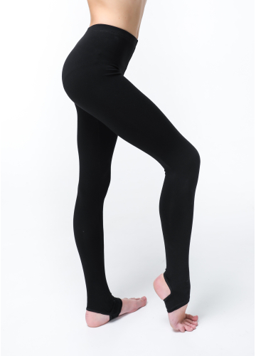 BASE black Leggings with a heel cutout