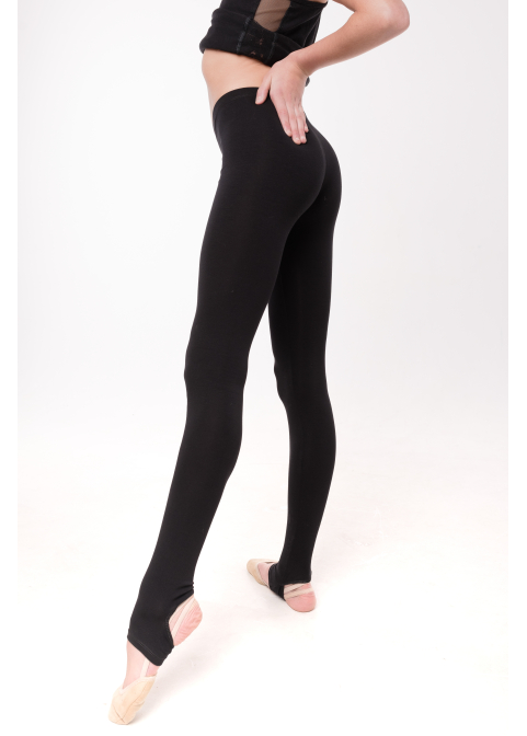 BASE black Leggings with a heel cutout