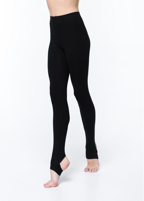 BASE black Leggings with a heel cutout
