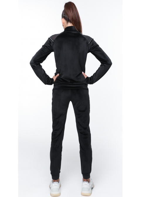 Black VELOUR suit with long zip