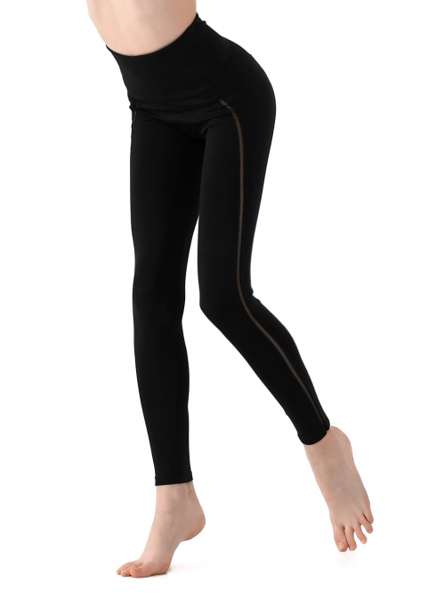 CARBON Leggings with a wide belt and high waist (without a heel)