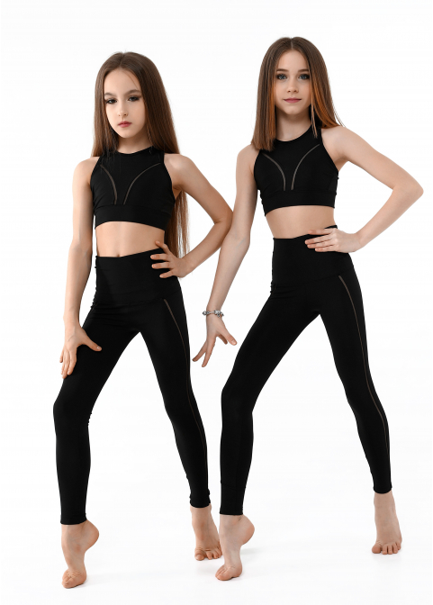 CARBON Leggings with a wide belt and high waist (without a heel)