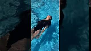 Купальник с воланом из органзы черный